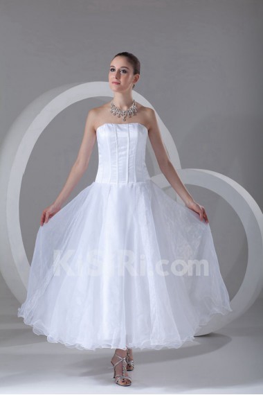 Organza Strapless Short Dress