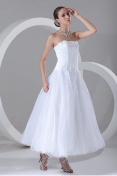 Organza Strapless Short Dress