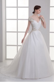 Organza Ball Gown with Embroidery