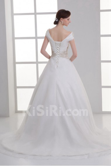 Organza Ball Gown with Embroidery