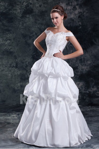 Taffeta Off-the-Shoulder Ball Gown