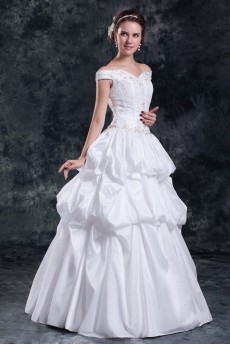 Taffeta Off-the-Shoulder Ball Gown