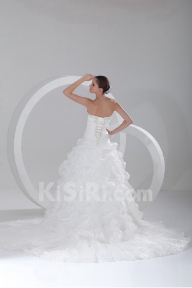 Organza Sweetheart Ball Gown with Embroidery