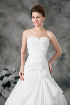 Satin Sweetheart Ball Gown with Embroidery