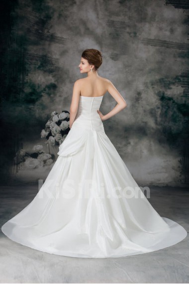 Satin Sweetheart Ball Gown with Embroidery