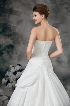 Satin Sweetheart Ball Gown with Embroidery