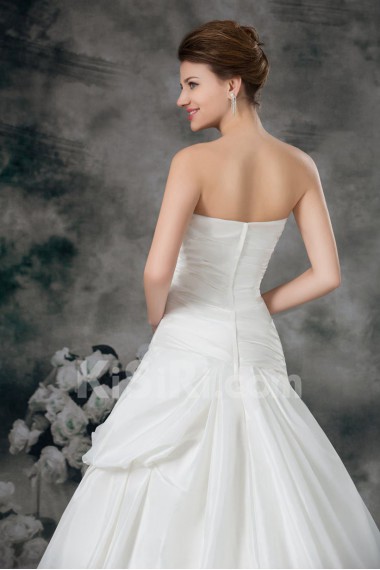 Satin Sweetheart Ball Gown with Embroidery