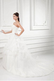 Organza Sweetheart A Line Gown with Embroidery