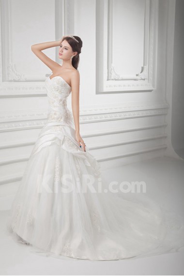 Taffeta Sweetheart A Line Gown with Embroidery