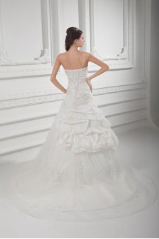 Taffeta Sweetheart A Line Gown with Embroidery