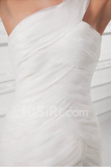 Organza One Shoulder A Line Gown