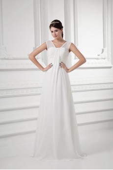 Chiffon A Line Gown with Straps