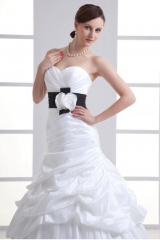 Taffeta Sweetheart A Line Gown with Sash