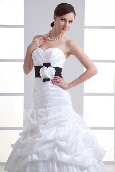 Taffeta Sweetheart A Line Gown with Sash