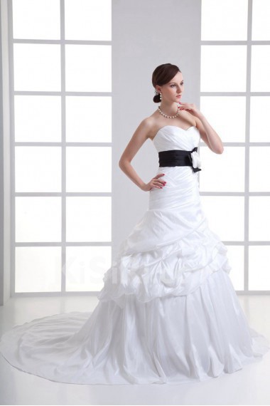 Taffeta Sweetheart A Line Gown with Sash