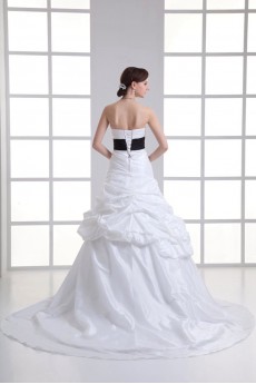 Taffeta Sweetheart A Line Gown with Sash