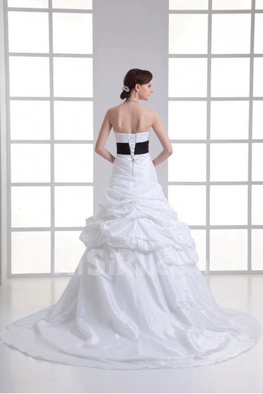 Taffeta Sweetheart A Line Gown with Sash