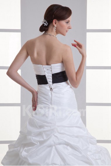 Taffeta Sweetheart A Line Gown with Sash