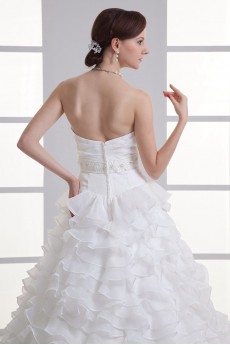 Organza Sweetheart A Line Gown with Sash