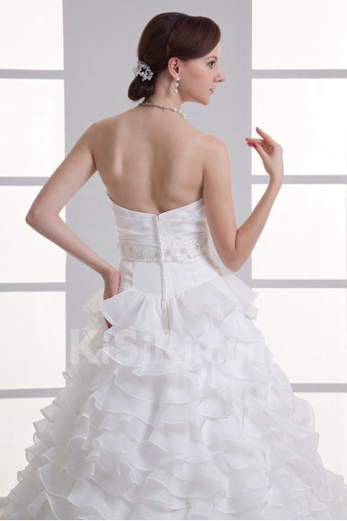 Organza Sweetheart A Line Gown with Sash