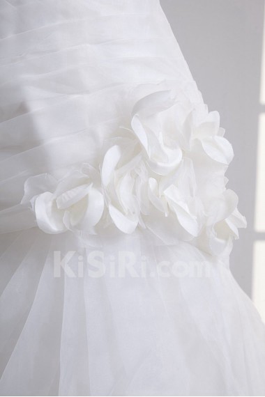 Organza Sweetheart A Line Hamd-made Flower Gown