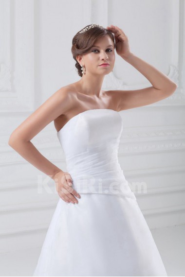 Organza Strapless A Line Gown