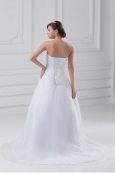 Organza Strapless A Line Gown