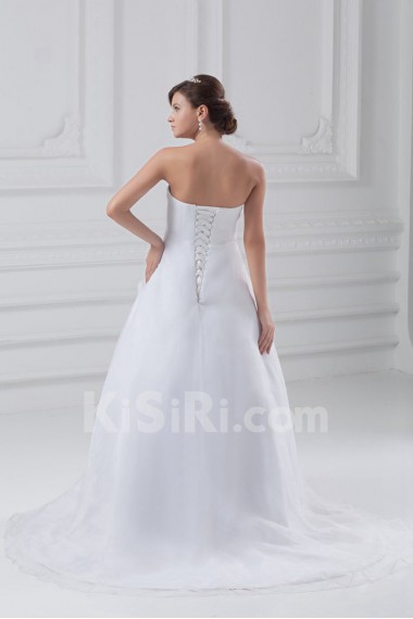 Organza Strapless A Line Gown