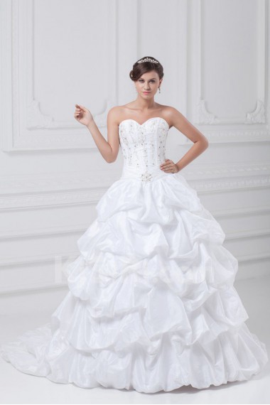 Taffeta Sweetheart A Line Gown with Embroidery