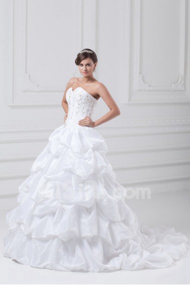 Taffeta Sweetheart A Line Gown with Embroidery