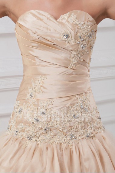 Taffeta Sweetheart A Line Gown with Embroidery