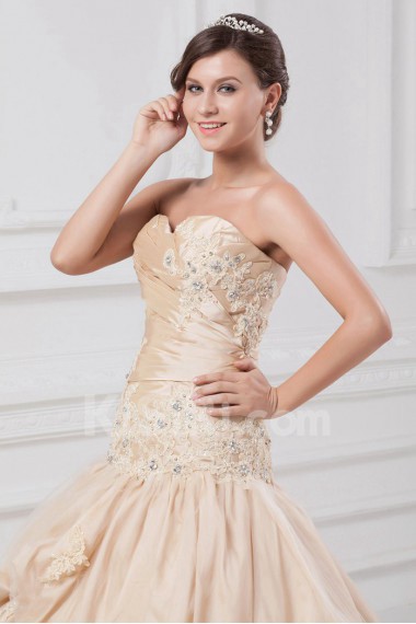 Taffeta Sweetheart A Line Gown with Embroidery