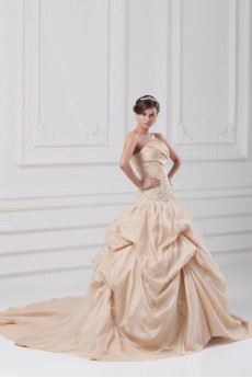 Taffeta Sweetheart A Line Gown with Embroidery