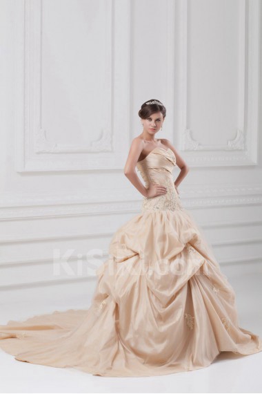 Taffeta Sweetheart A Line Gown with Embroidery