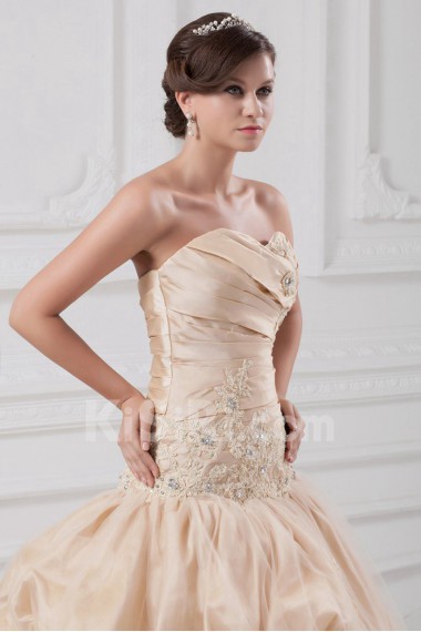 Taffeta Sweetheart A Line Gown with Embroidery