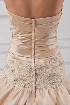 Taffeta Sweetheart A Line Gown with Embroidery