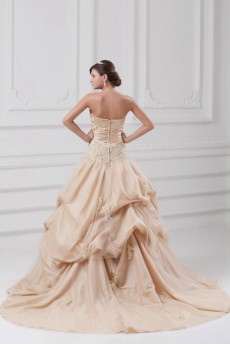 Taffeta Sweetheart A Line Gown with Embroidery