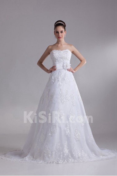 Lace Sweetheart A Line Gown with Embroidery