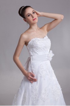 Lace Sweetheart A Line Gown with Embroidery