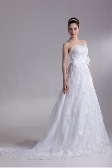 Lace Sweetheart A Line Gown with Embroidery