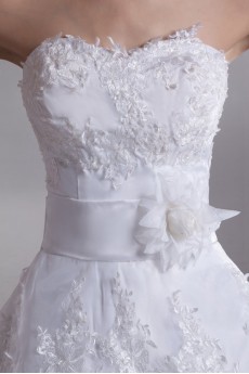 Lace Sweetheart A Line Gown with Embroidery