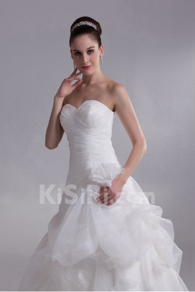 Organza Sweetheart A Line Gown with Embroidery