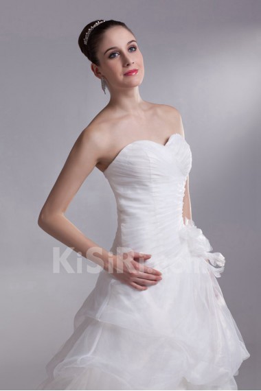 Organza Sweetheart A Line Gown with Embroidery