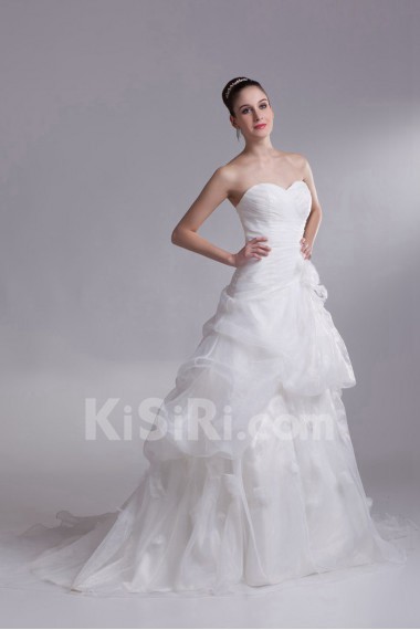 Organza Sweetheart A Line Gown with Embroidery