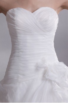 Organza Sweetheart A Line Gown with Embroidery