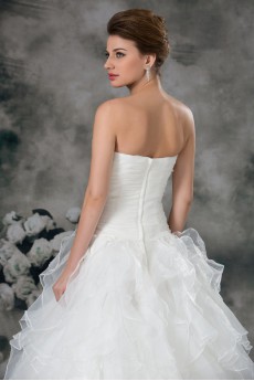 Organza Sweetheart A Line Gown with Hand-made Flower