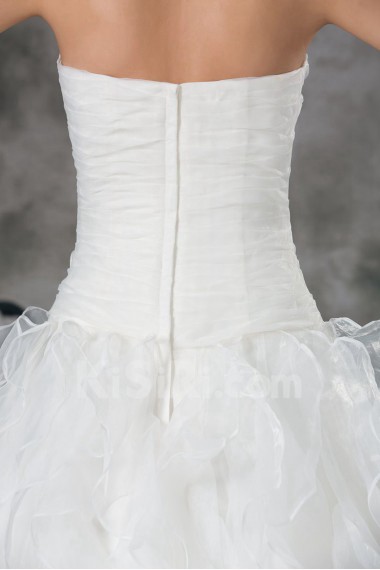 Organza Sweetheart A Line Gown with Hand-made Flower