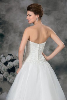 Organza Sweetheart A Line Gown with Embroidery