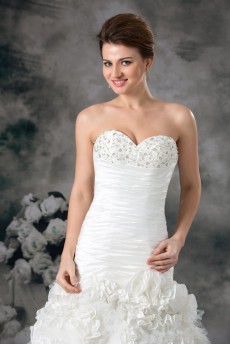 Taffeta Sweetheart A Line Gown with Embroidery