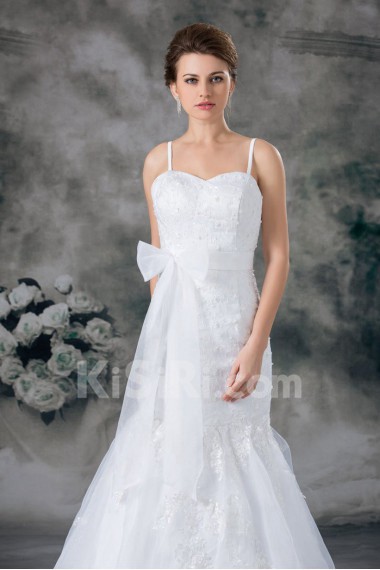 Organza Sheath Gown with Sash